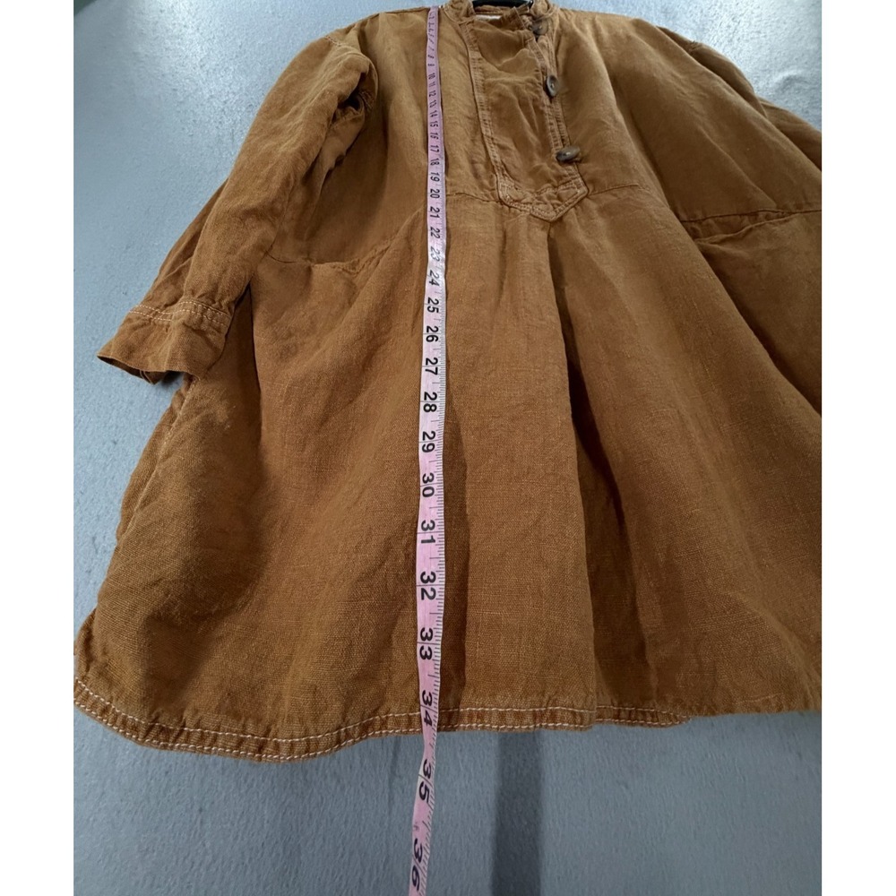 Zara Dress Womens S Tunic 100% Linen Lagenlook Desert Minimalist Coastal Grandma - Picture 4 of 12